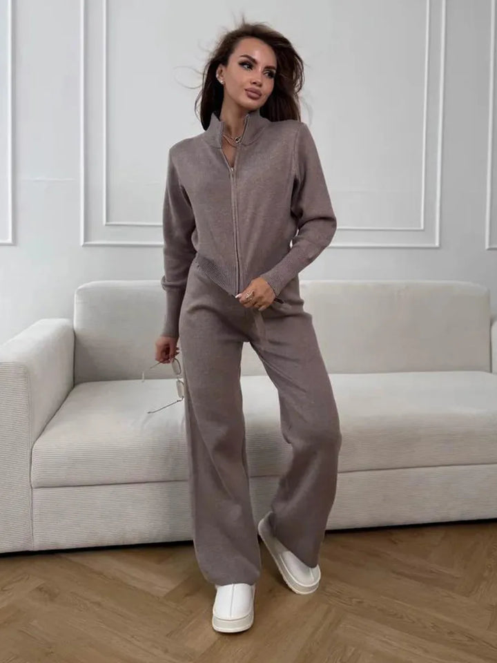 Wolfeel, nuovi pantaloni in maglia con cerniera autunno inverno, pantaloni cardigan slim fit alla moda da donna, outfit da pendolarismo chic