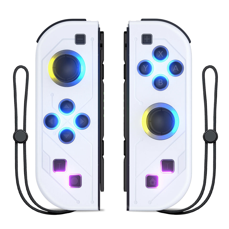 Gamepad For Nintendo Switch/OLED/Lite - RGB LED (L/R) Joypad , Turbo Dual Vibration Wireless Controller For NS Joycon