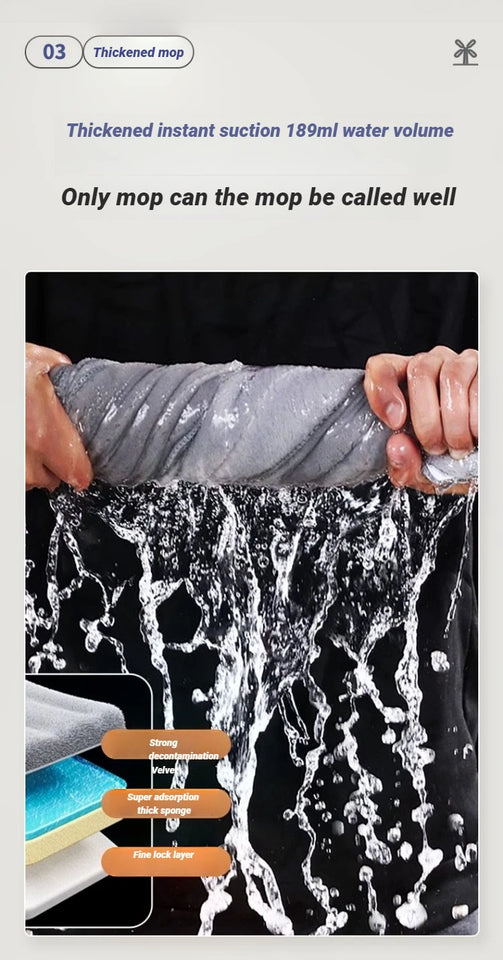 JOYBOS Spin Hand Free Flat Barrel 33cm Mop With Bucket 360 Complete Cleaning System With Dual Chamber Washable Floor House Mops