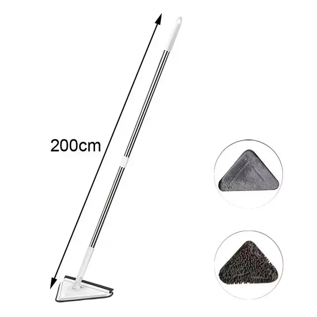 NEW Extended Triangle Mop 360 Twist Squeeze Wringing XType Window Glass Toilet Bathrrom Floor Wall Window Cleaning Mop