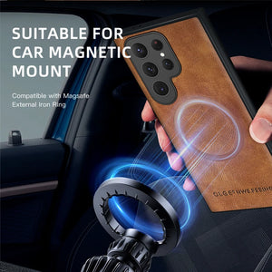 Custodia di lusso per Samsung Galaxy S24 S23 S22 Ultra Custodia in pelle e silicone per Samsung Galaxy S20 Plus S21 FE Custodia per telefono S25