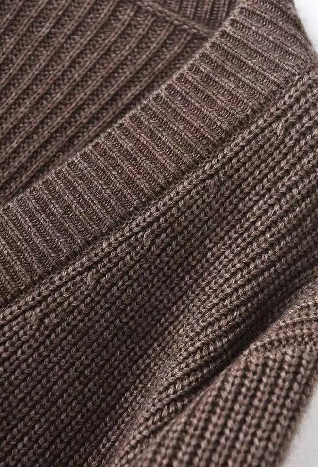 Cardigan giapponese da donna in maglia, di media e lunga lunghezza, in autunno e inverno, retrò, ampio e spesso, per capispalla