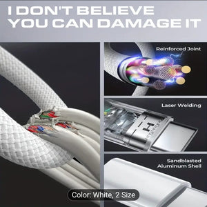 Confezione da 3 cavi di ricarica rapida da TIPO C a C per dispositivi Samsung Galaxy, Pixel, Switch, telefoni Android e iPhone