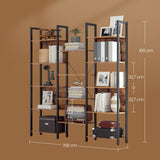 Libreria, scaffale portaoggetti con 14 ripiani, struttura in metallo, soggiorno, ufficio, stile industriale, 24 x 158 x 166 cm