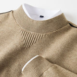 Maglione da uomo in maglia jacquard a triangolo invertito con collo alto