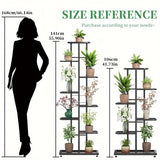 1 supporto per piante in metallo nero lucido Youngsters - Versatile portavasi per interni ed esterni a 4/5/6/7/8 livelli, resistente scaffalatura multistrato per patio, giardino, angolo, balcone, arredamento per soggiorno - Non richiede montaggio