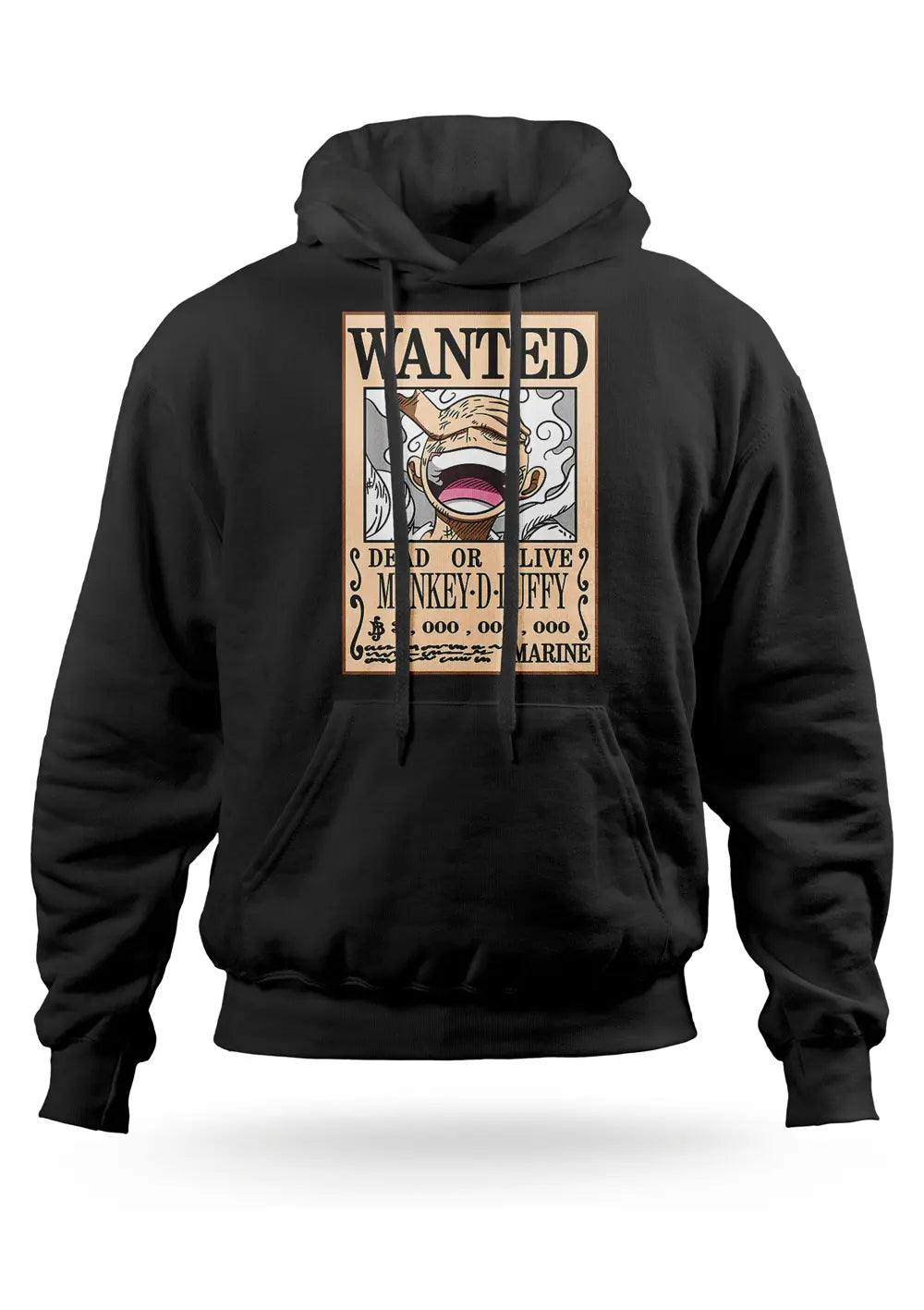 Felpa con Cappuccio Wanted Monkey D Luffy Rubber Gear 5 One Piece Anime