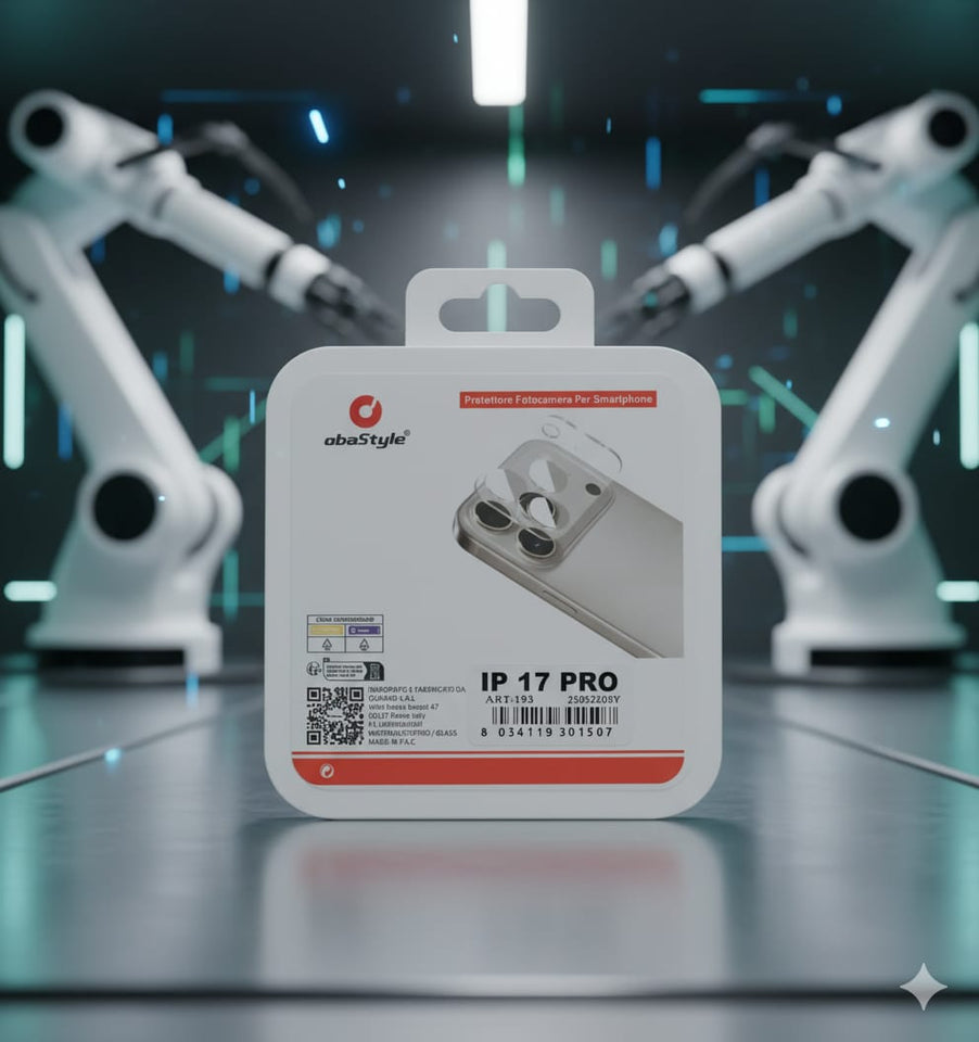 obaStyle IP 17 PRO Pellicola protettiva per obiettivo della fotocamera per iPhone 17 Pro in vetro temperato